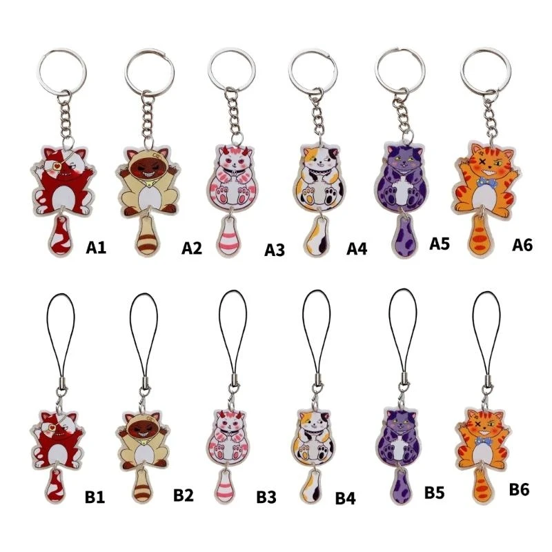 

XXFD Unique Acrylic Phone Ornament Alloy Keychain Print Keyring Bag Pendant