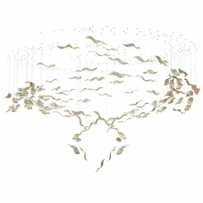 

Modern LED Chandelier Light Designer Irregular Creative for Living Room Dining Luxury Glass High Ceiling Lighting