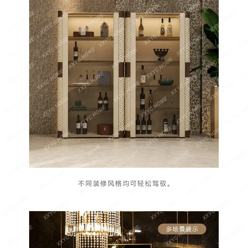 XXPremium light luxury glass wine cabinet against the wall Customized restaurant locker Italian bookcase