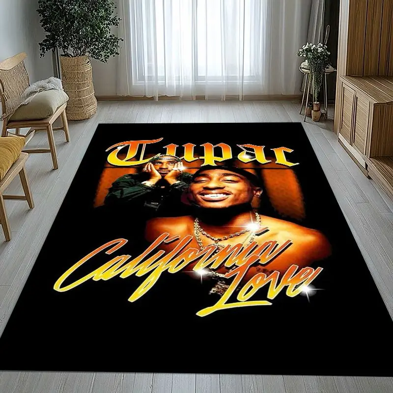 Tupac 2Pac Thug Life West Coast Rap Legend Soft Non-Slip Large Area Rug for Living Room,Bedroom Carpet Mat for Sofa,Home Decor