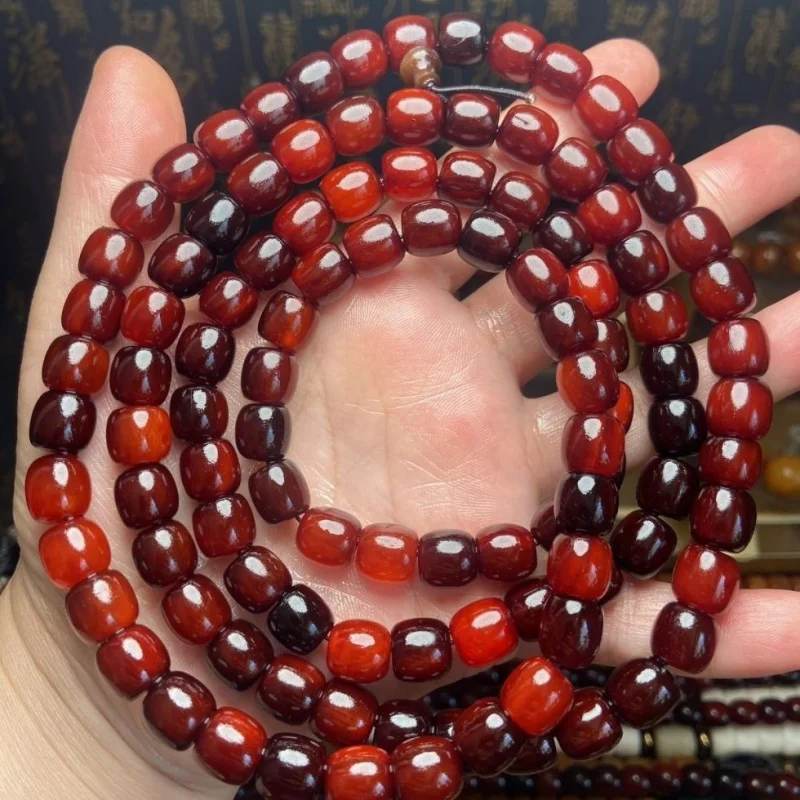 

Натуральный браслет из 108 бусин, длинная многопетлевая нить, ожерелье из панциря горного черепахи.