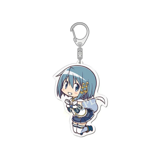 Anime Puella Magi Madoka Magica Keychain Kaname Akemi Homura Miki Sayaka Tomoe Mami Kyoko Key Chain Ring For Fans Gifts Jewelry