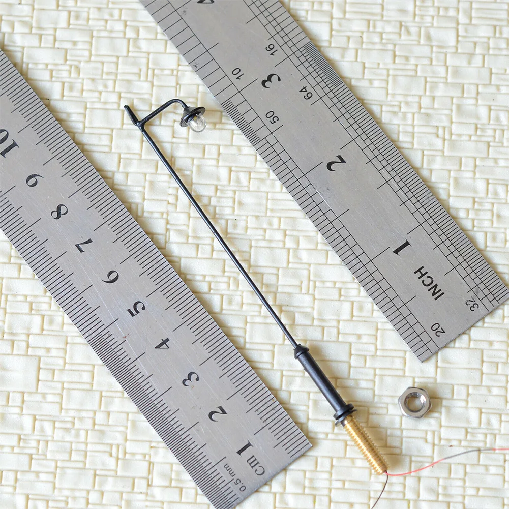 5pcs HO Scale Antique Street Lights LED Lamppost Path Lamp 9cm 3V DC With Resistors For Model Railroad Train Layout Scenery Deco