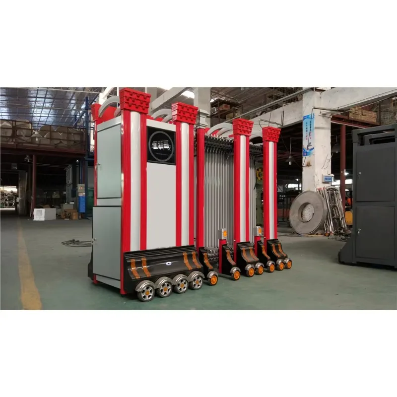 

Auto Commercial Safety Retractable Gates Collapsible Sliding Driveway Gate Industrial Red Outdoor Automatic Aluminum Alloy