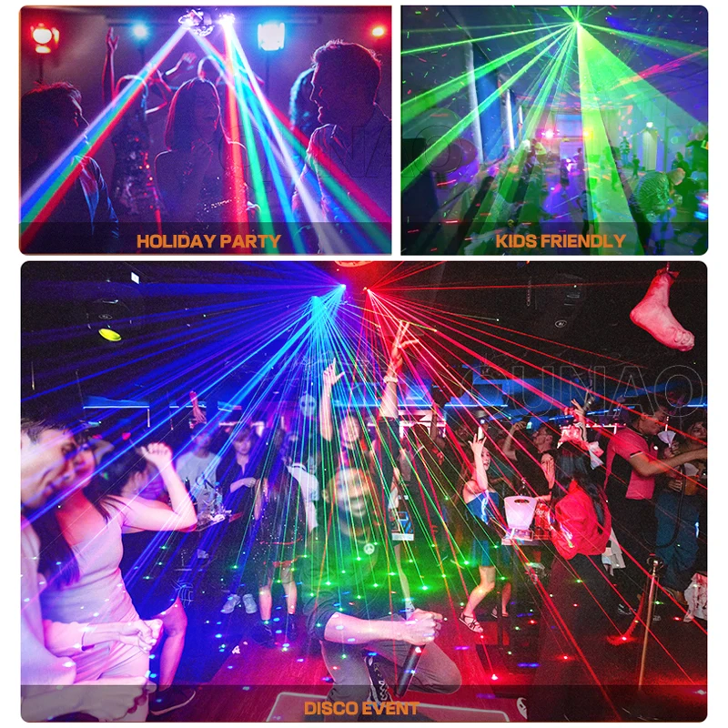 3 أذرع LED أضواء للمسرح تتحرك الرأس مع ماجيك الكرة شعاع ستروب الليزر 5In1 DJ تأثير التحكم عن بعد DMX512 للديسكو