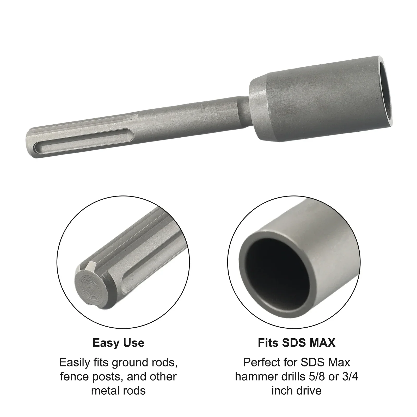 SDS MAX Driver pręt uziemiający wiertła ze stali stopowej średnica 30/45/50/60mm do młotków drogowych Home Piling akcesoria do elektronarzędzi