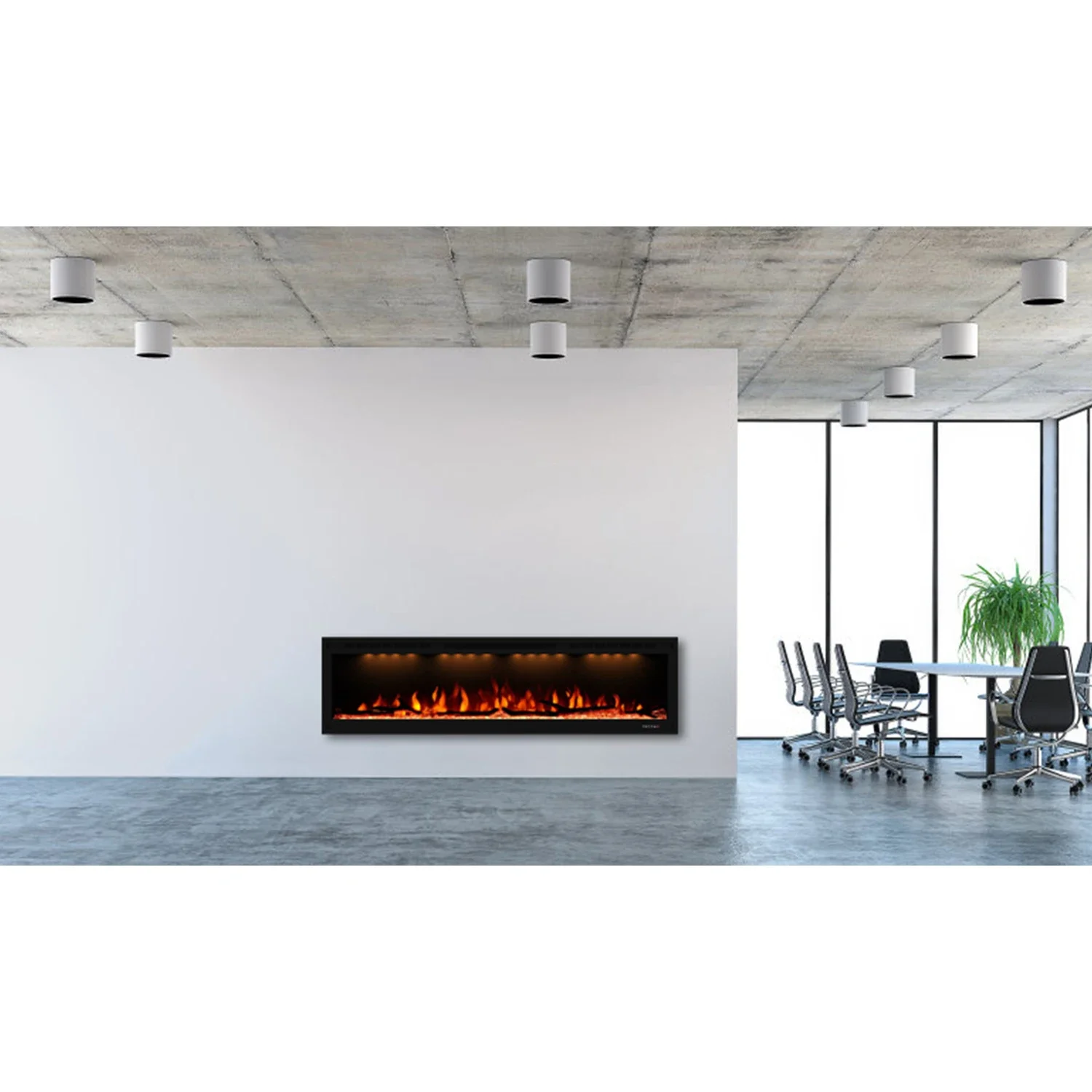 for Luxstar 100 Inch Manufacture Decorative Modern 3D Electric Wall Heaters Indoor with Adjustable Temperature Fire Heaters