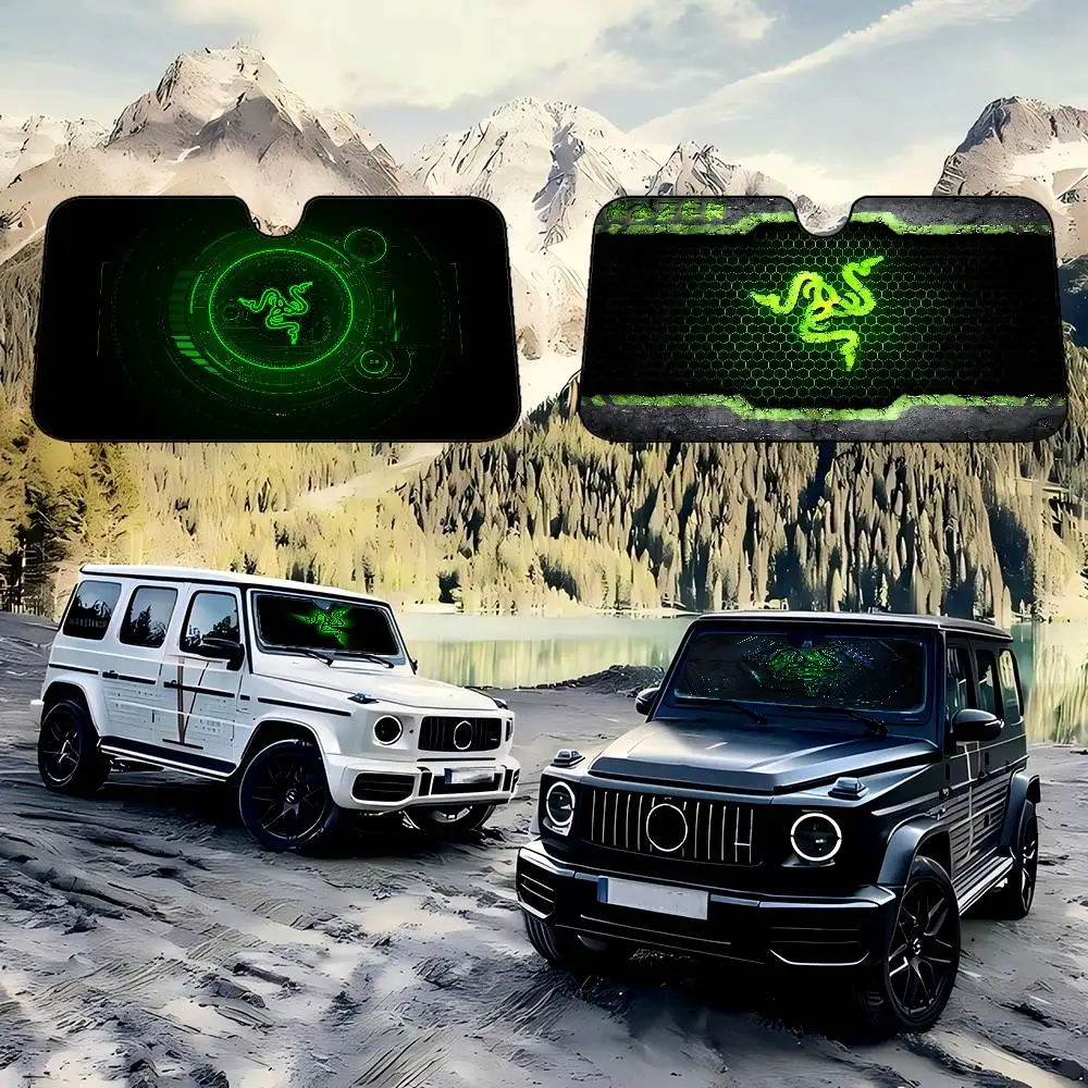 

RAZER Summer Car Sunshade Front Windshield Sunshade Sunblock Thermal Insulation Sunshade Umbrella Retractable