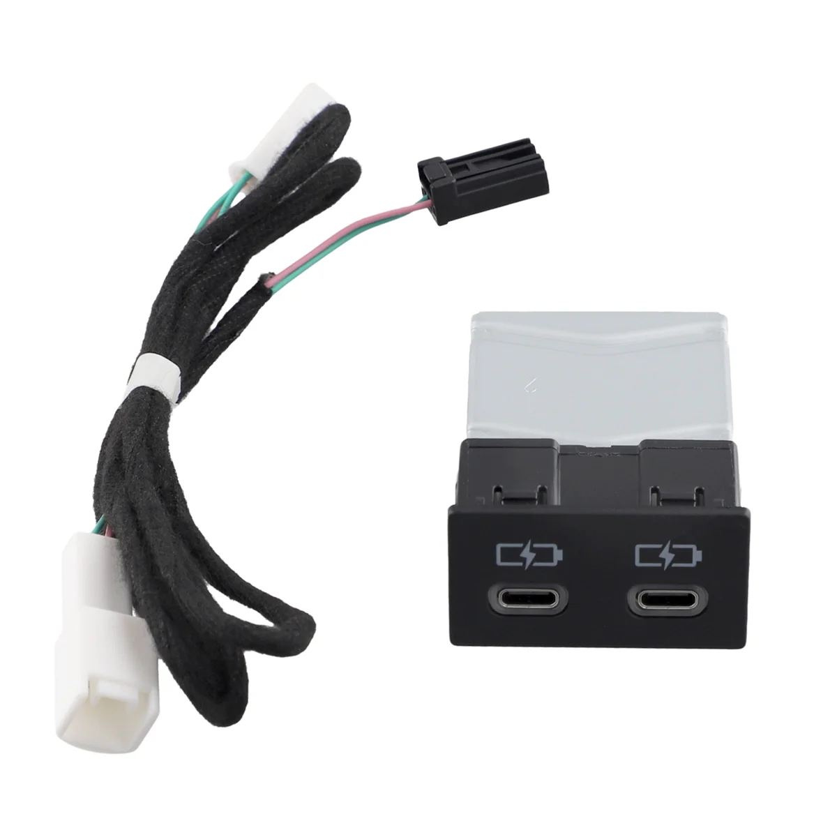 Car Charger Socket Dual USB PD Type C Charging Outlet Fuse Box Power Adapter for Toyota Camry Highlander Corolla RAV4