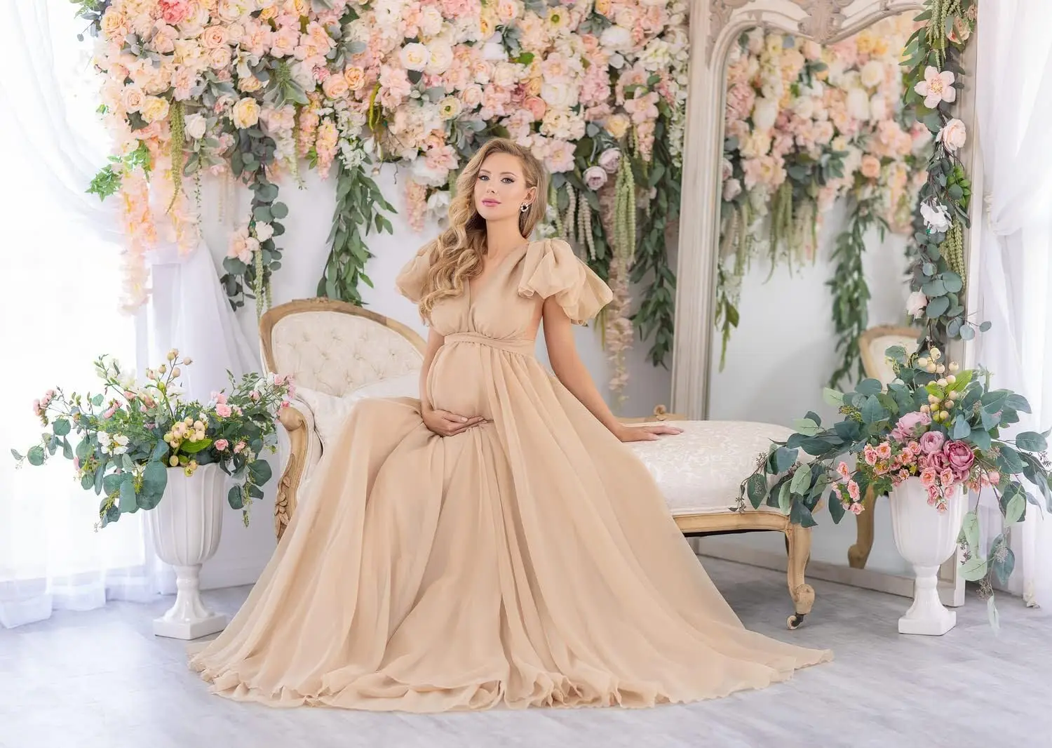 Chiffon Maternity Dress for Photoshoot Long Maternity Gowns for Baby Shower Dresses Maternity Photography Luxury Evening Dress