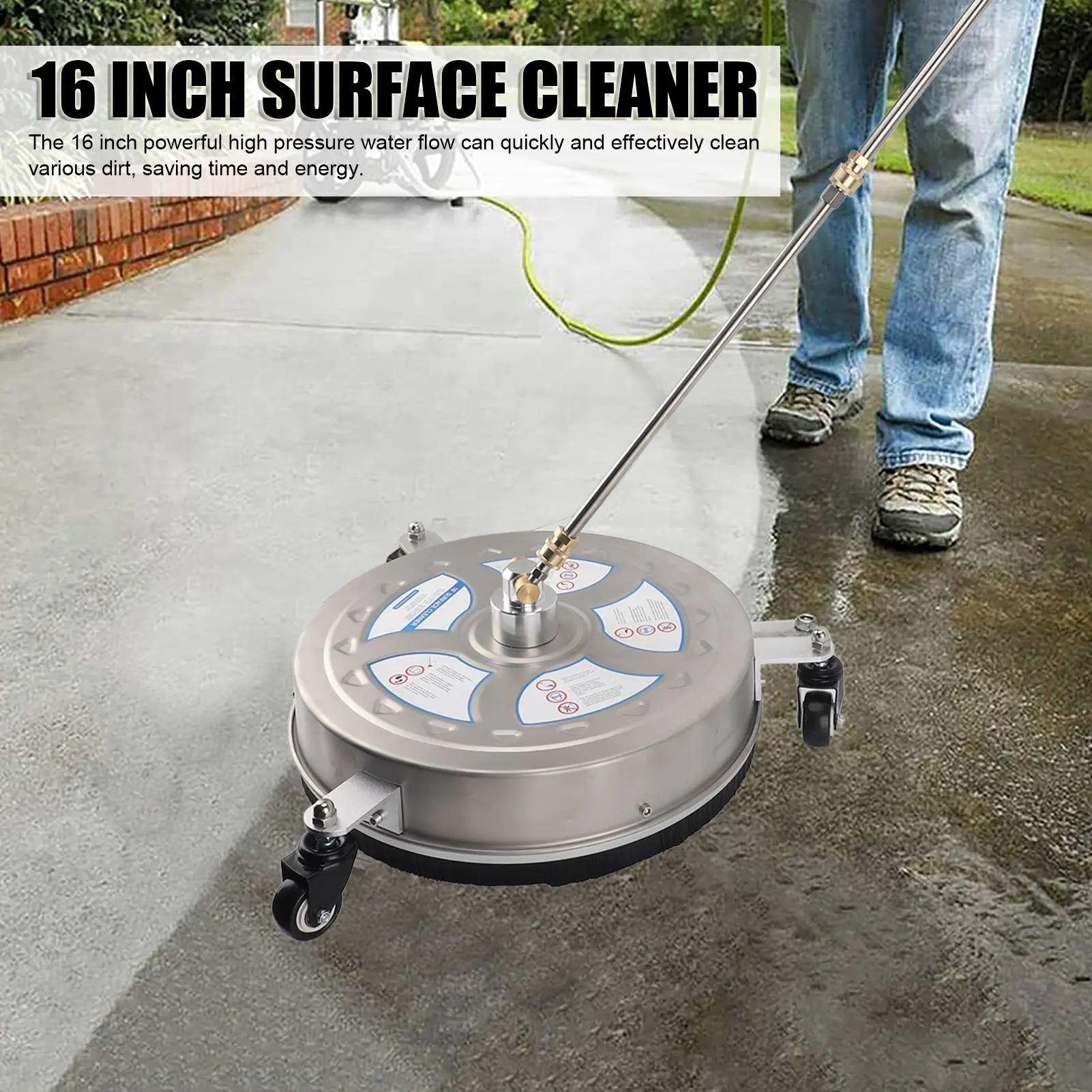 

High Pressure Cleaner Multifunctional Cleaner 16 Inch Stainless Steel 4000PSI High Efficiency for Courtyards