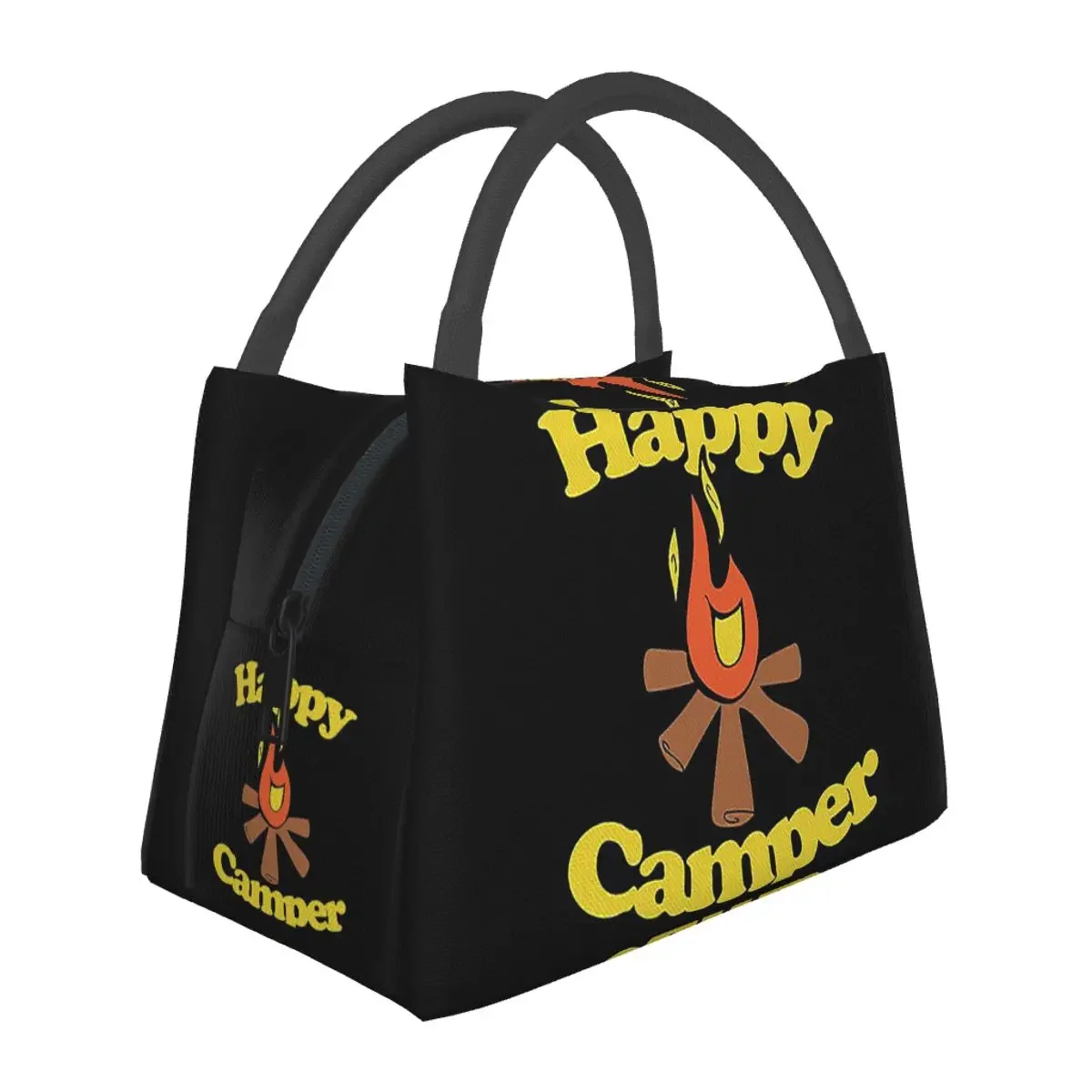 

Happy Camper Lunch Bags Insulated Bento Box Resuable Lunch Tote Picnic Bags Cooler Thermal Bag for Woman Children Travel