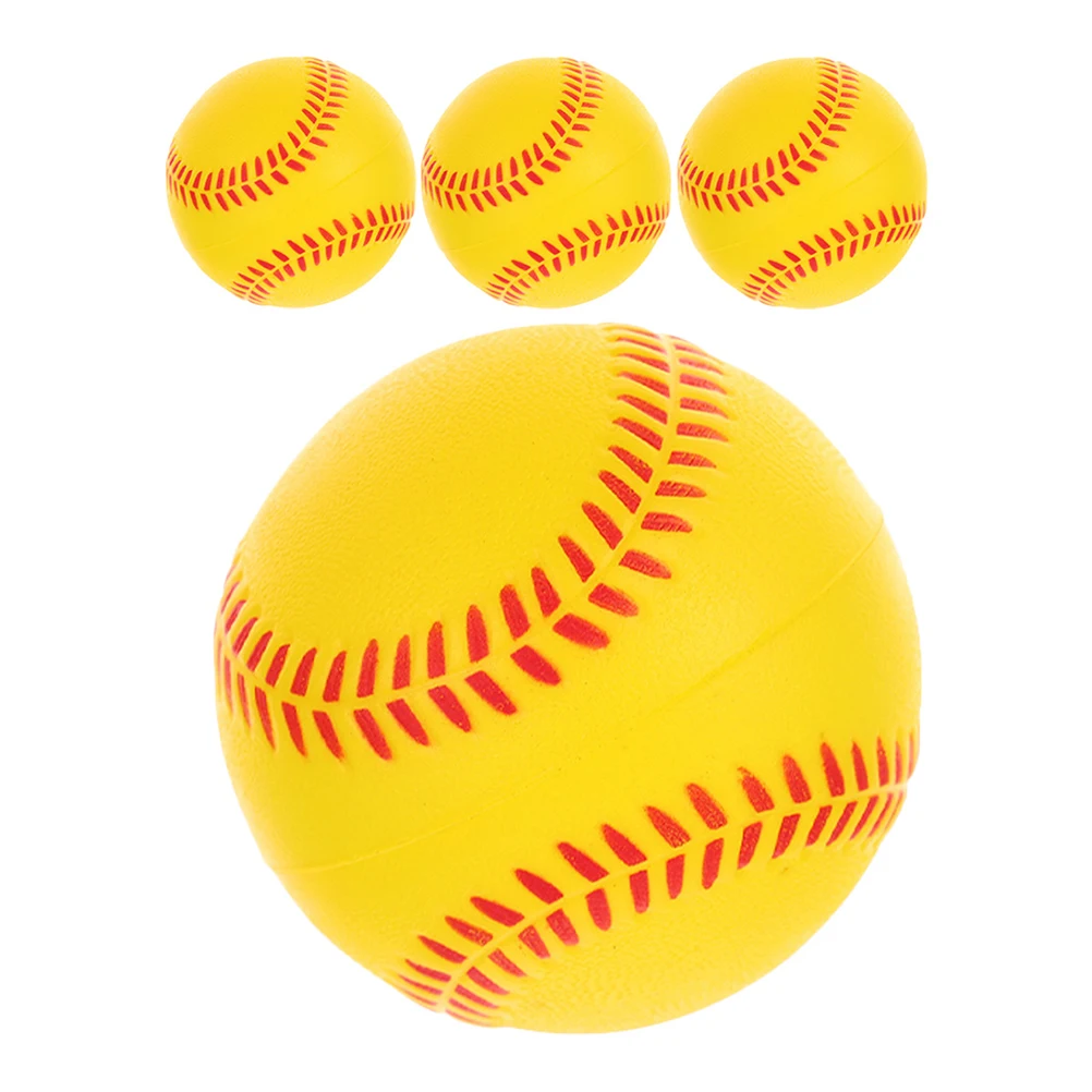 

4 Pcs Training Baseballs Soft Practice Balls for Kids Students PU Sponge Sports Toys Bright Colors Softball