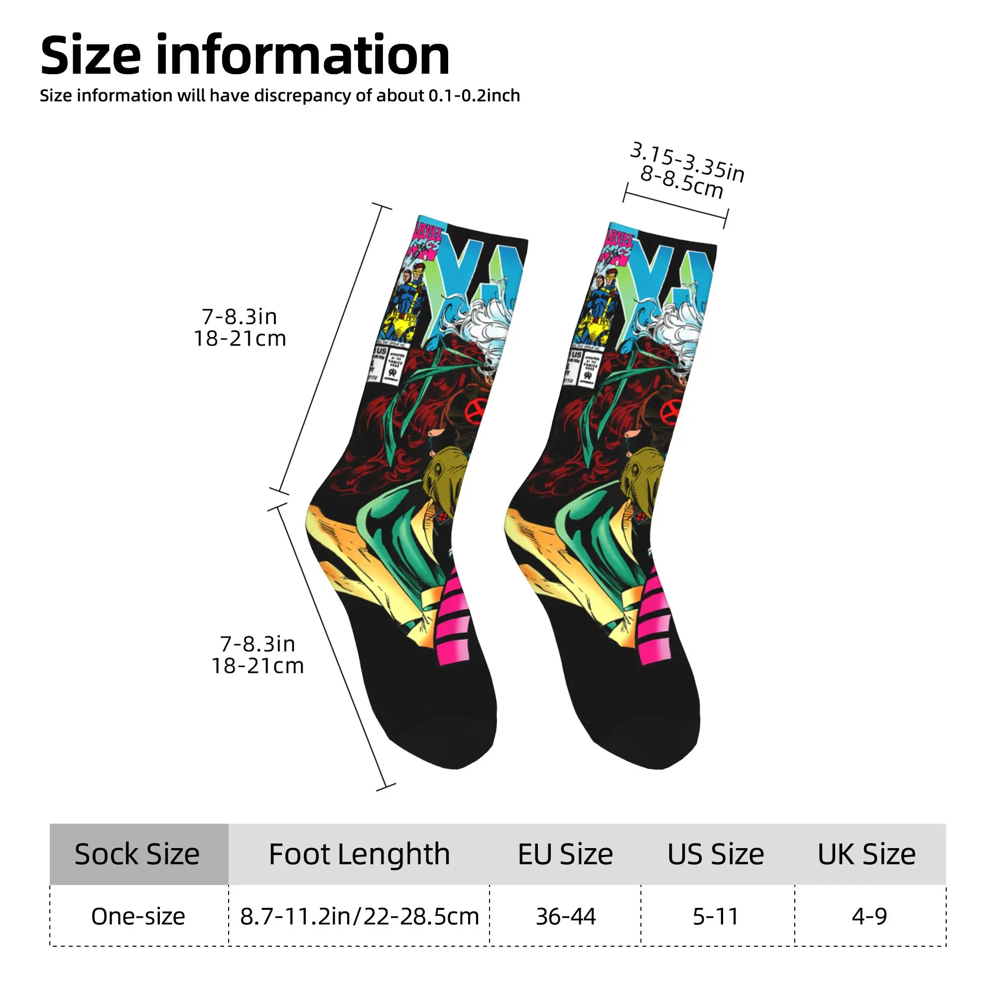 X Men Gambit & amp Rogue Beautiful Couple Cover  Socks  Graphic Stockings Non Slip Men Socks Breathable Winter Sports Socks view 5