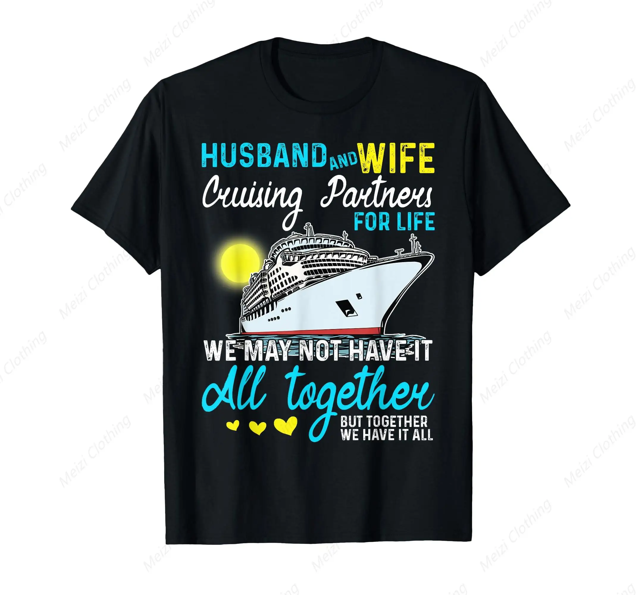 

Husband Wife Cruise Anniversary Trip 2025 Honeymoon Love T-Shirt Fun Printed Shirt Pure Cotton Casual Clothes Valentine'S Day