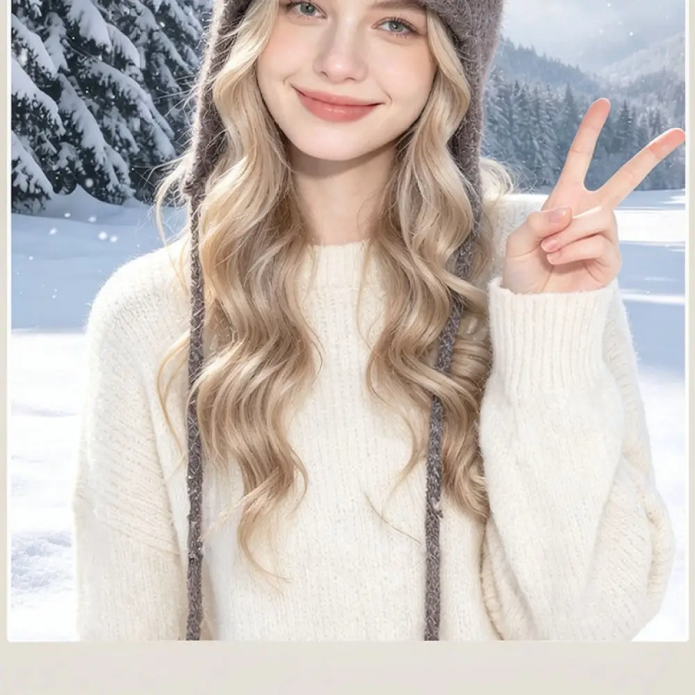 Womens Knitted Beanie Hat Autumn Winter Warm Soft Cap Fashion Korean Style Ear Protection Windproof Elastic Comfortable Gear