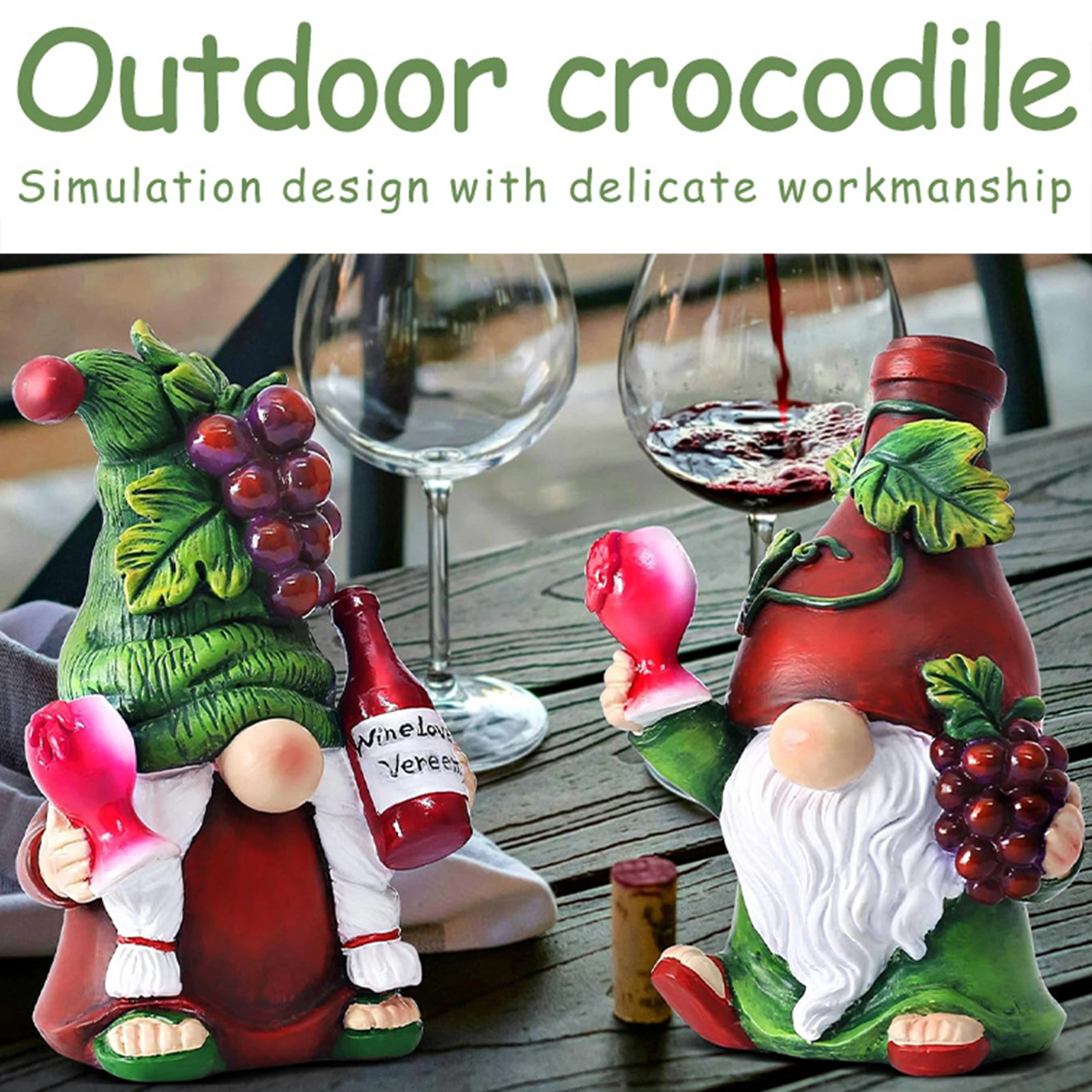 Fairy Garden Mini Gnomes Statue Resin Moss Micro Landscape Decoration Mini Dwarf Red Wine Fruit Gnome Party Table Ornaments
