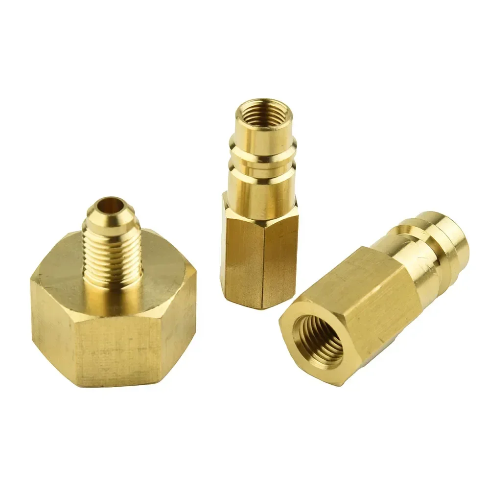 Airconditioning Koeling Adapter Set Voor R134A 1/4 "Draad W21.8 Tot 1/4'' SAE Snelkoppeling Connector Auto reparatie Tools