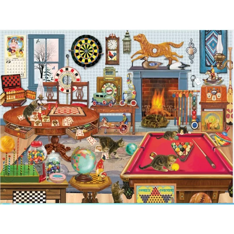 69*51cm Paper Jigsaw Puzzle 1000 Pieces Leisure with Billiards Painting Educational Entertainment  Adult Children Toys Christmas