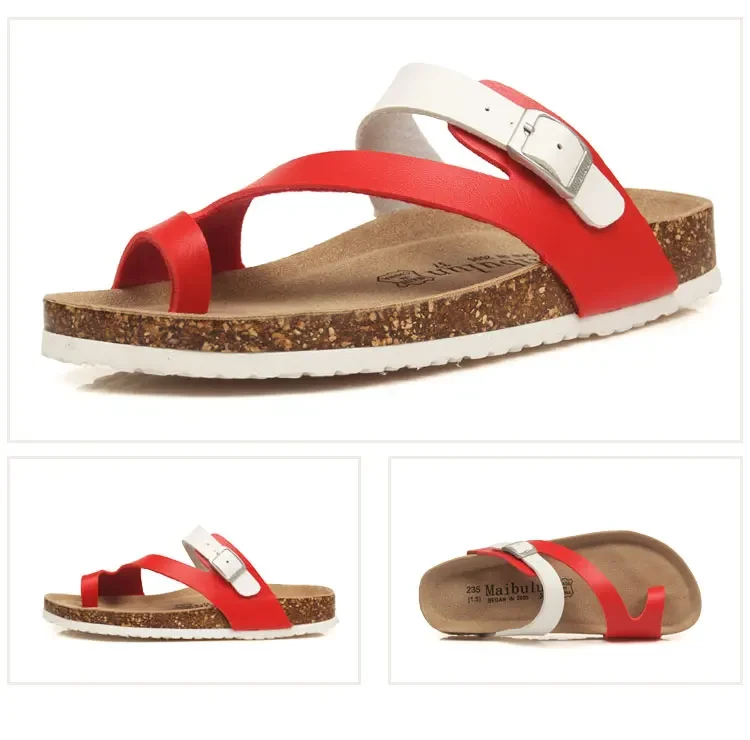 19 style Fashion Cork Slipper Women Summer Mixed Color Casual Beach Slip on Flip Flops Slides Shoes Plus Size 36-45