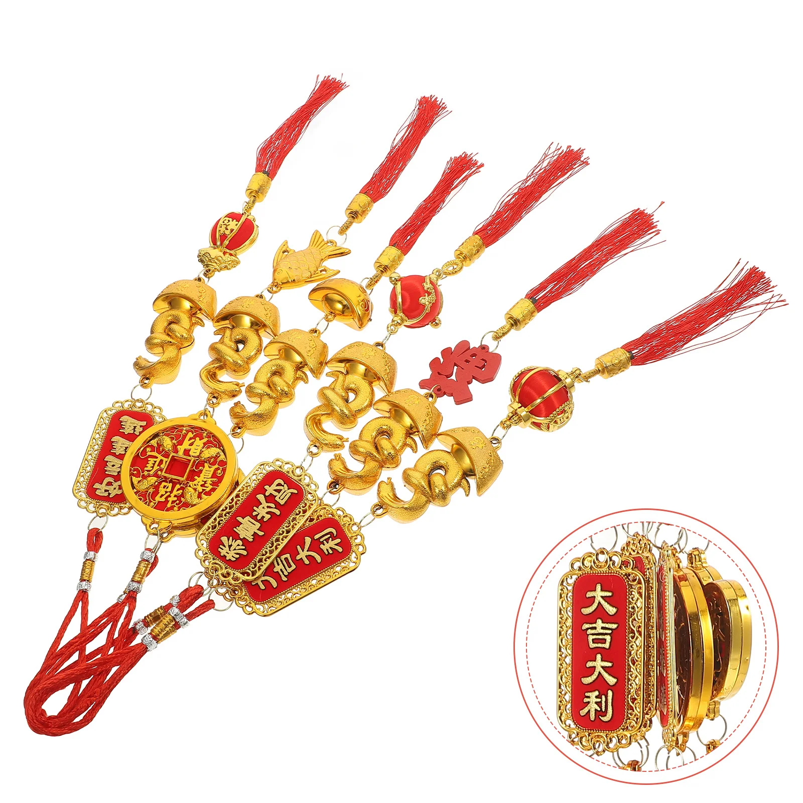 

6Pcs Spring Festival Hanging Snake Pendants Chinese New Year Decoration Tassel Ornament Party Festival Supplies