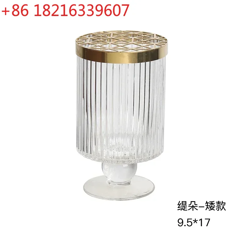 YAO Outside Gold Luxury Vase Decoration Home Cristal Vintage Decor Gold Vase Table Centerpieces Adornos Para Casa Bedroom Decora