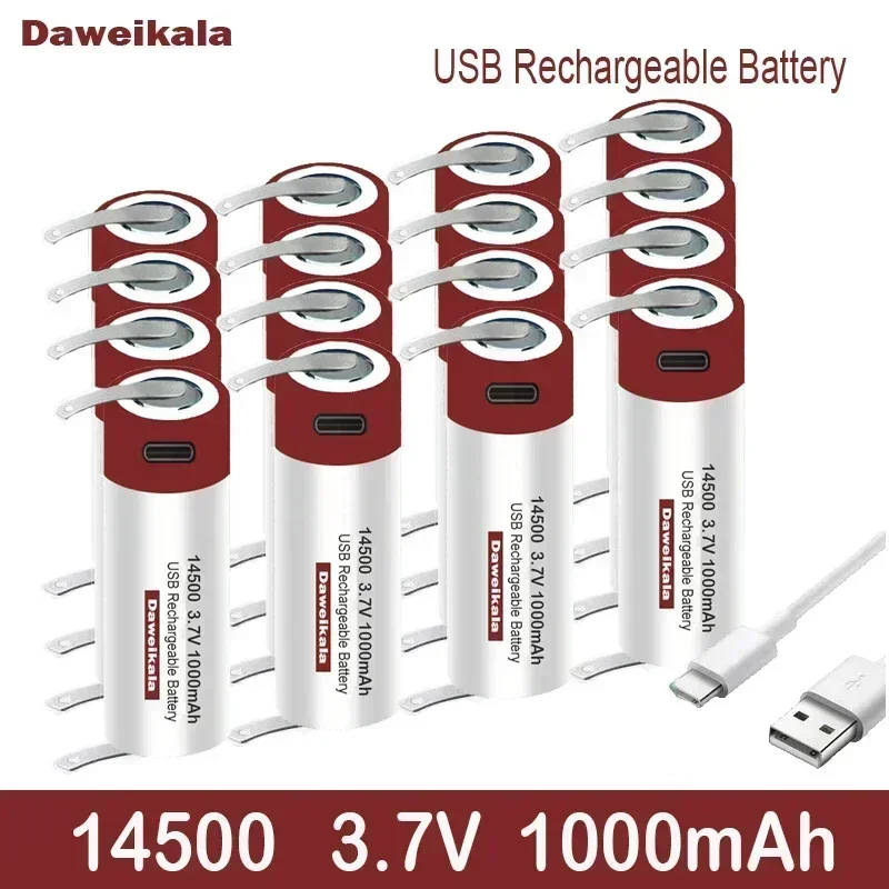 DAWEIKALAUTO- de batterie lithium-ion100% V,haute capacité, 1000mAh,VInter14500 soudage,USB gratuit,nouveaux 3.7 V