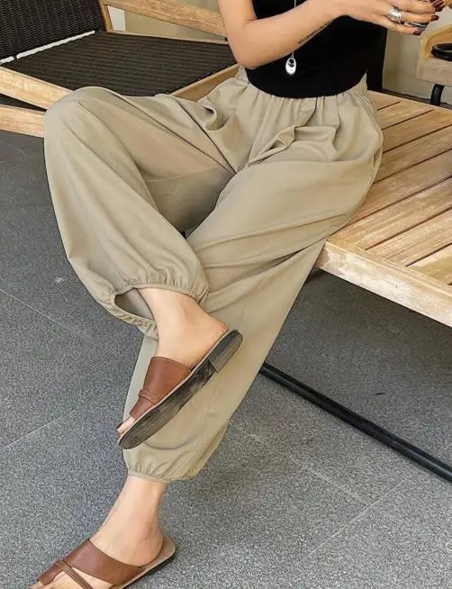 

Women's 2025 Summer New Style Elegant Casual Pants Loose with Leggings Haren Pants, Polyester Trousers Female Fashion Clothing