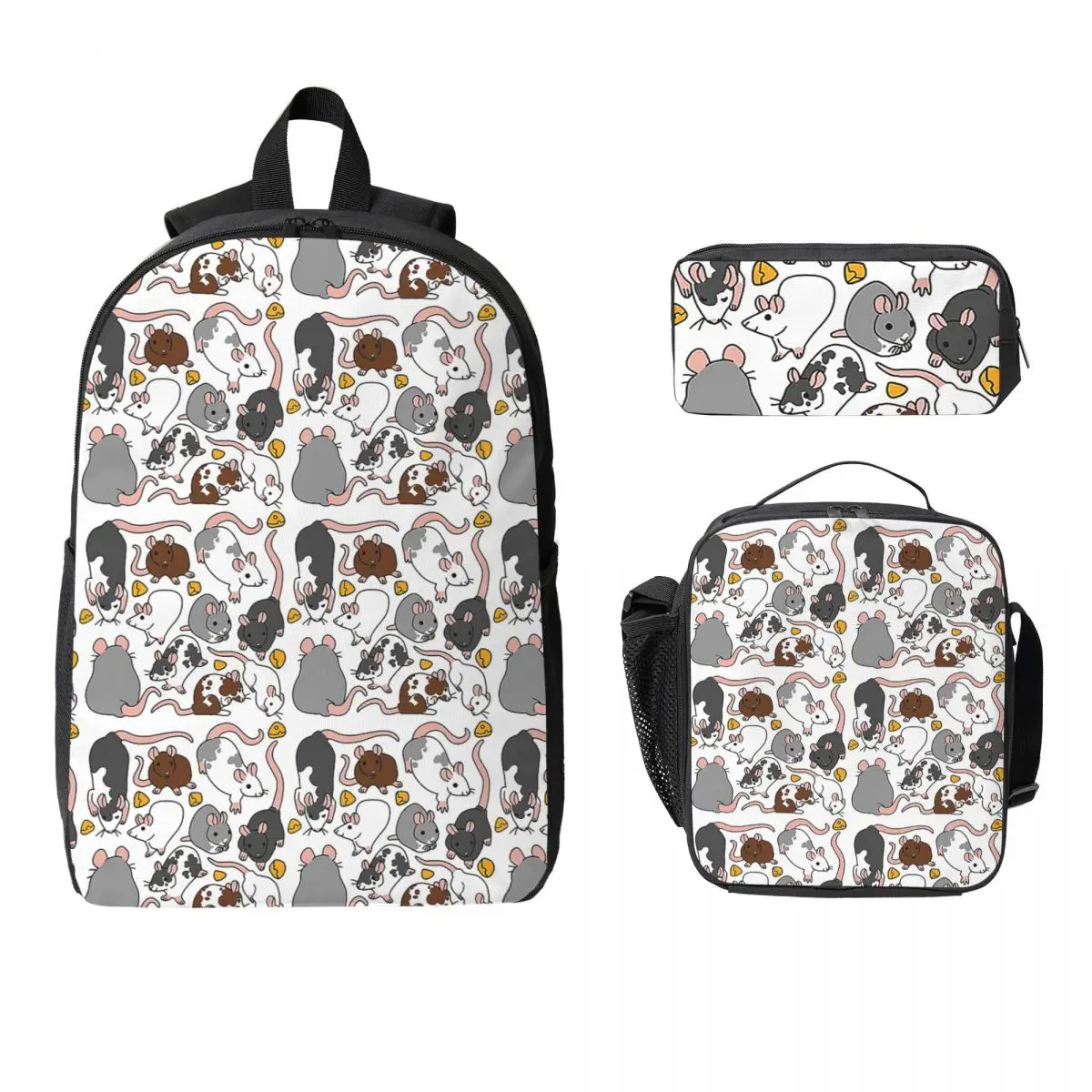 

Rat Pack Backpack Student Boys Girls BookBag School Bag Computer Shoulder Bags 3ps Insulated Lunch Bag Pencil Case