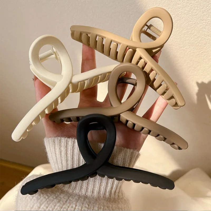2/4 Stück Damen Haarklammer Kreuz Matt Haarspange Modische Haarspangen Große Haarkrallen Mädchen Koreanische Haaraccessoires – Detail 2