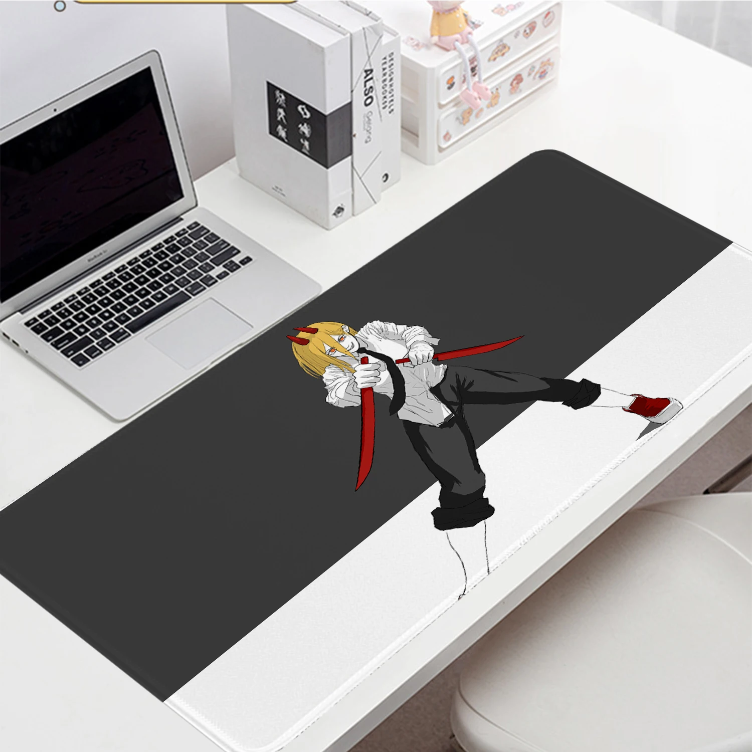 Kwaii Girl Mouse Pad Desk Mat Chainsaw Man Large Gaming Mouse Pad Kawaii Office Accessories Keyboard Pad Game Mousepad