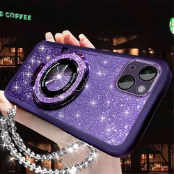 Glitter Crystal Bracelet Phone Holder Case For Samsung M15 M35 M55 M14 M34 M54 M13 M23 M33 M53 M32 5G Soft Silicon Bracket Cover