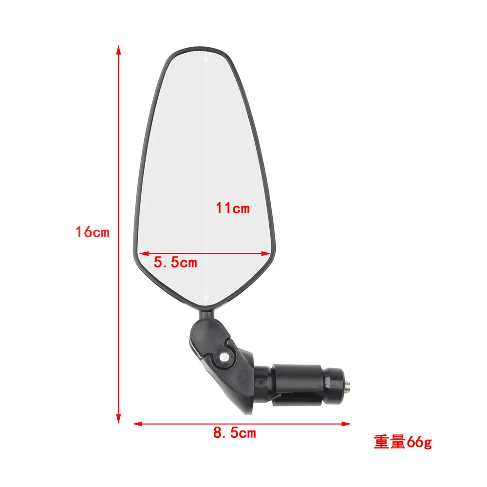 1pc Bicycle Rearview Mirror 360° Adjustable Convex Mirror for Inner dia 16-22mm