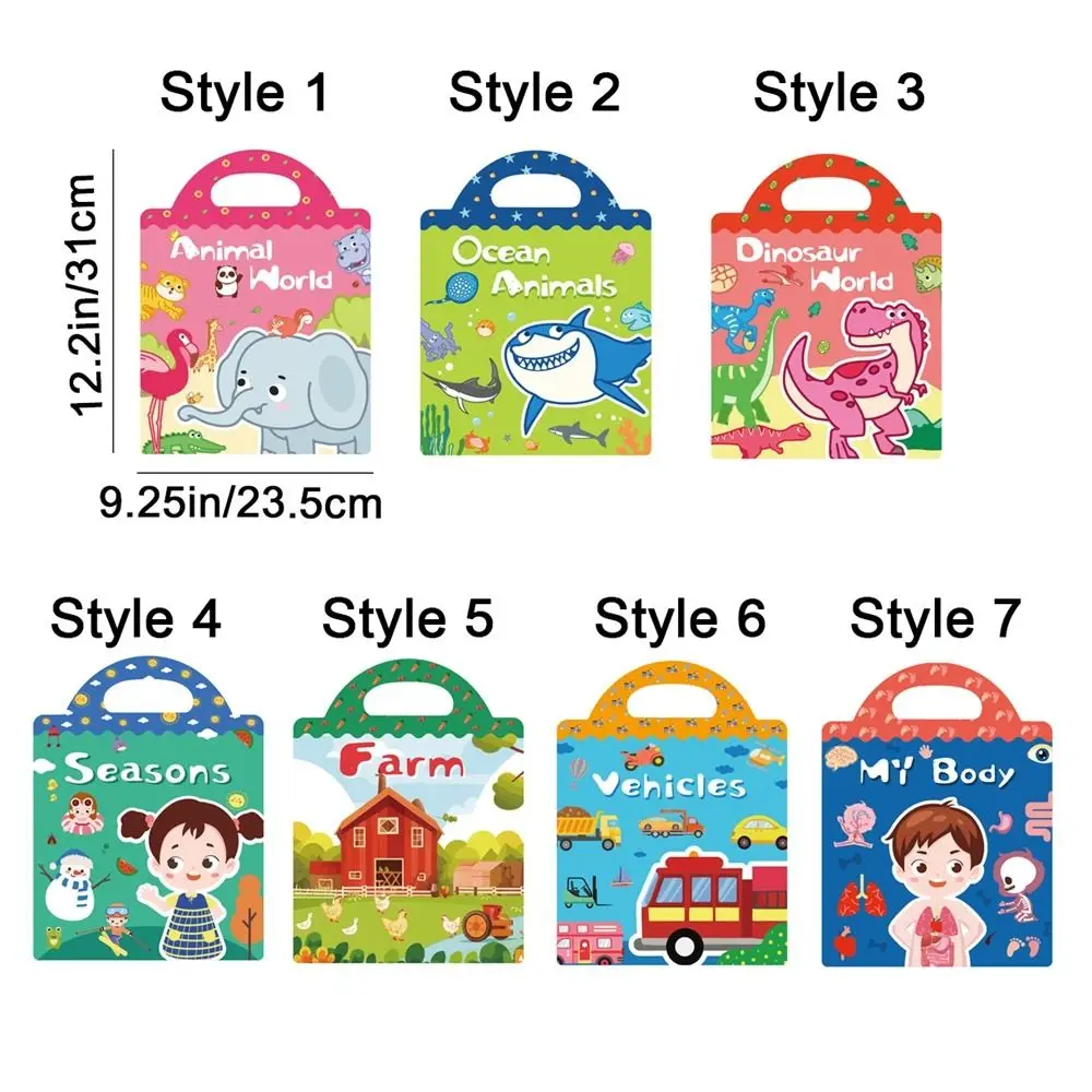 Educational Jelly Sticker Books Waterproof Reusable Kids Quiet Book with Diverse Matching Game Children Scene Stickers
