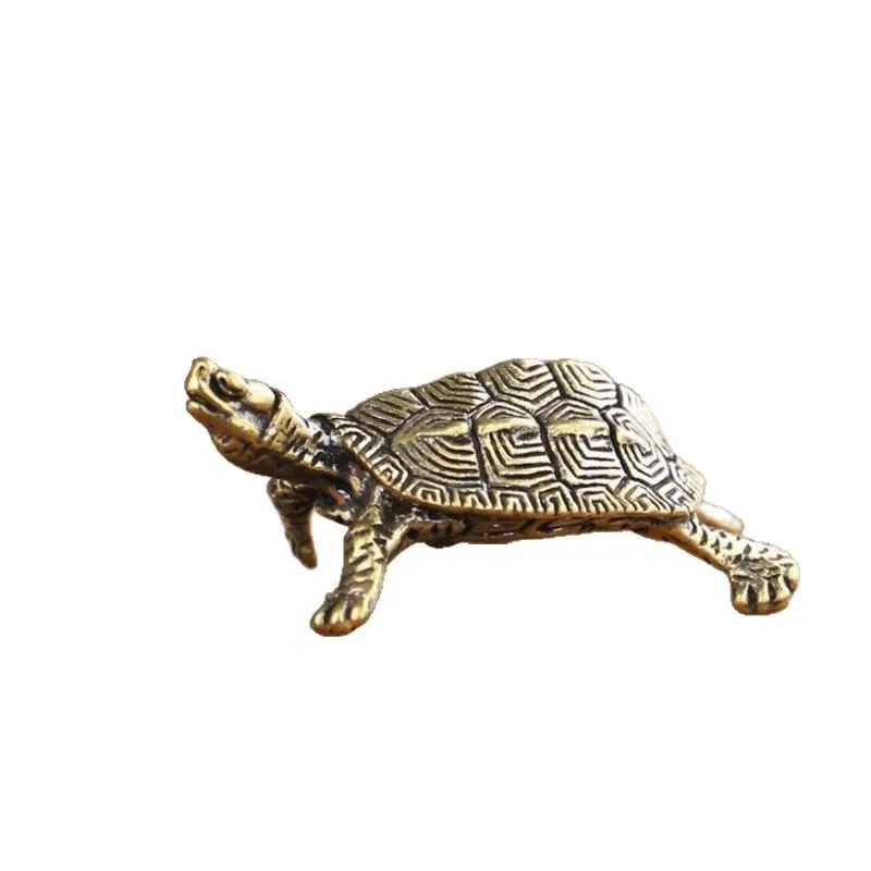 النحاس طول العمر السلحفاة الشكل ديكور المنزل سطح المكتب زخرفة Nafu السلاحف البرونزية نحت الحرف الألعاب الثقافية الشاي الحيوانات الأليفة زخرفة