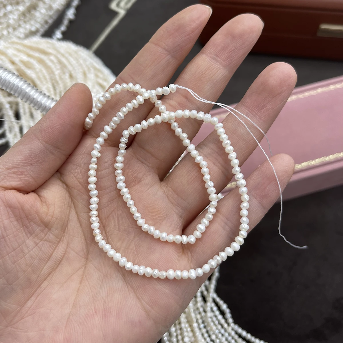2-3mm Natürliche Kleine Weiße Süßwasserperlen Lose Perlen für DIY Halskette Armband Schmuckherstellung Fabrik Großhandel