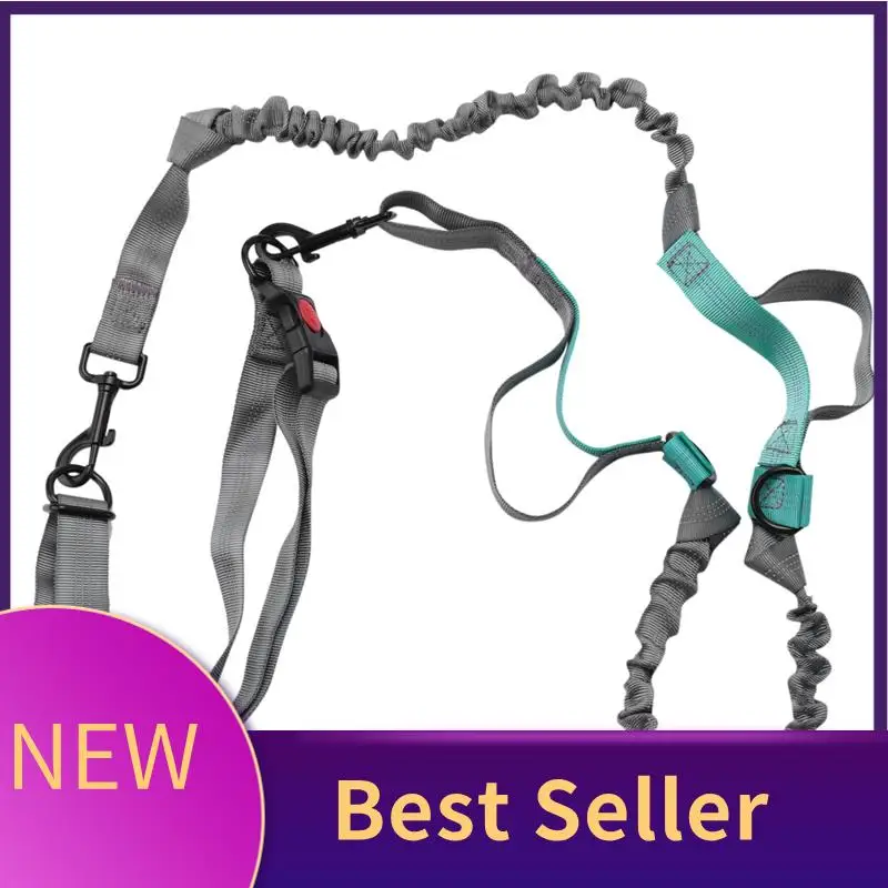 

ABLU-Hands Waist Dog Leash With Dual Bungees, Free Control For Up To 150 Lbs Dogs, Durable Dual-Handle Bungee Leash With Adjusta