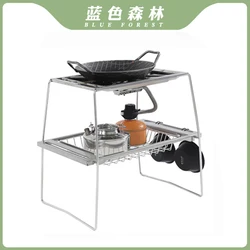 Outdoor Camping Snow Peak Gs450K Stove Stainless Steel Double-Layer Table Igt Replacement Blackened Stove Plate Stove Stand Picnic Barbecue
