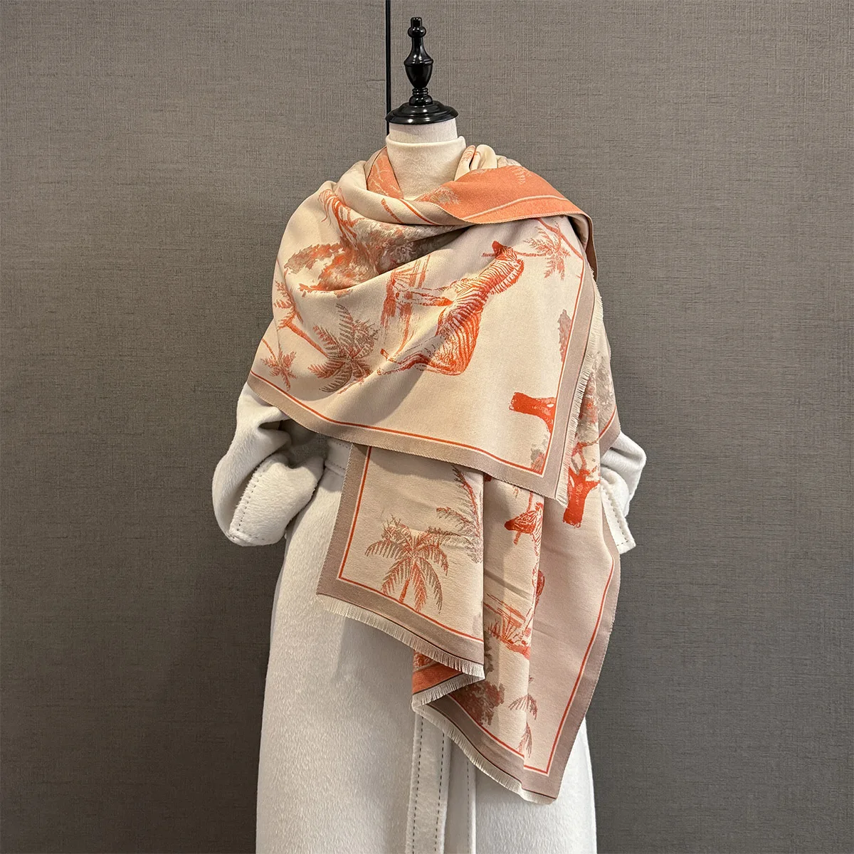 

Новый зимний теплый кашемировый шарф с принтом, модная шаль, женский шейный платок, платки на голову из пашмины, женское пончо, бандана Echarpe