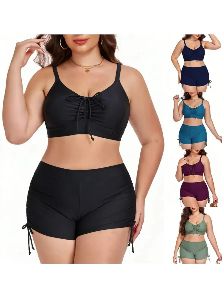 L-4XL Plus Size High Waist Bikini Women's Push Up Large Size 3XL 4XL Swimsuit Summer Mujer Tummy Control Swimwear Bikini Sets