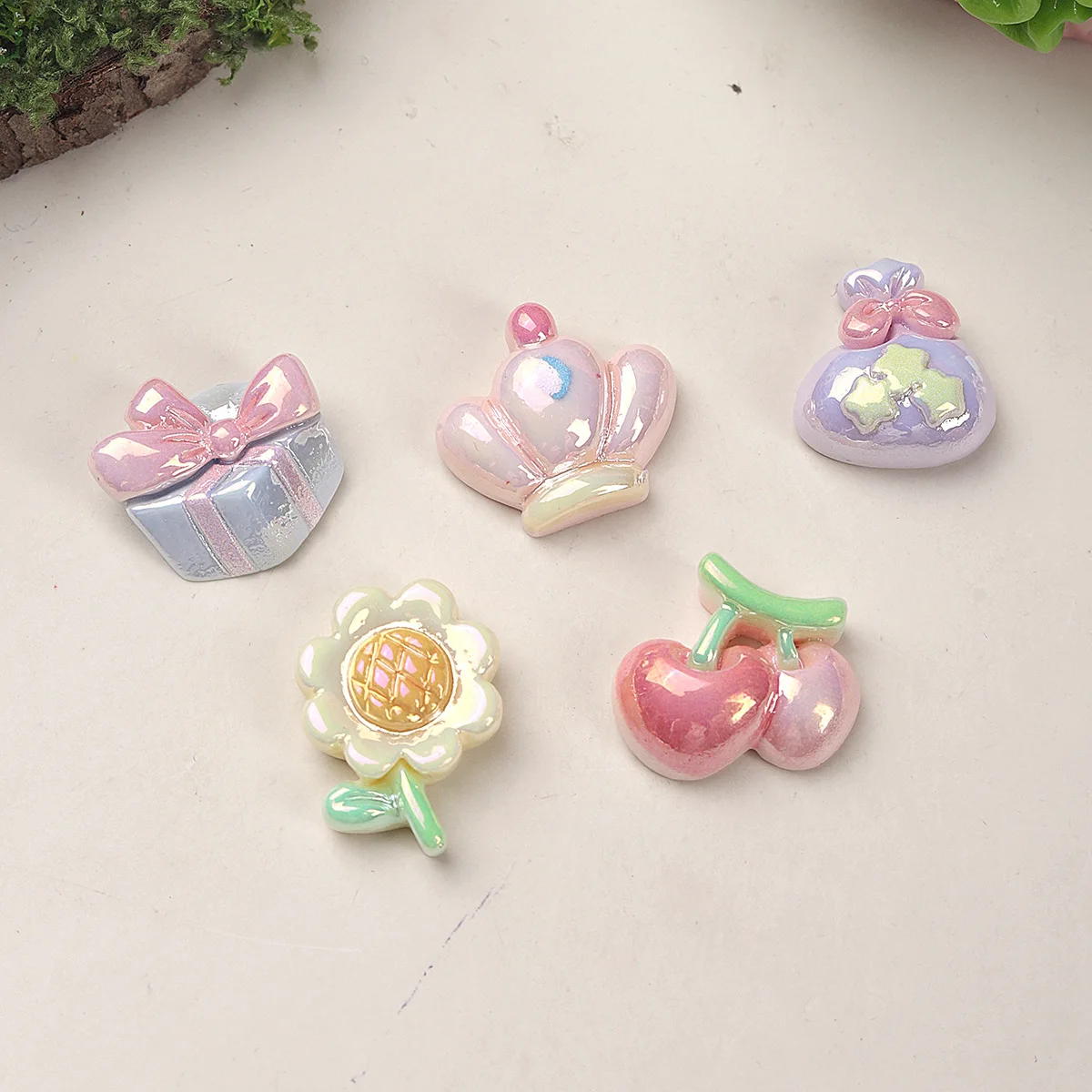 100pcs Cute Cartoon Animal Flower Gift Resin Flatback Cabochon DIY for Shoes Phone Case Hairpin Keychain Earrings Scrapbook