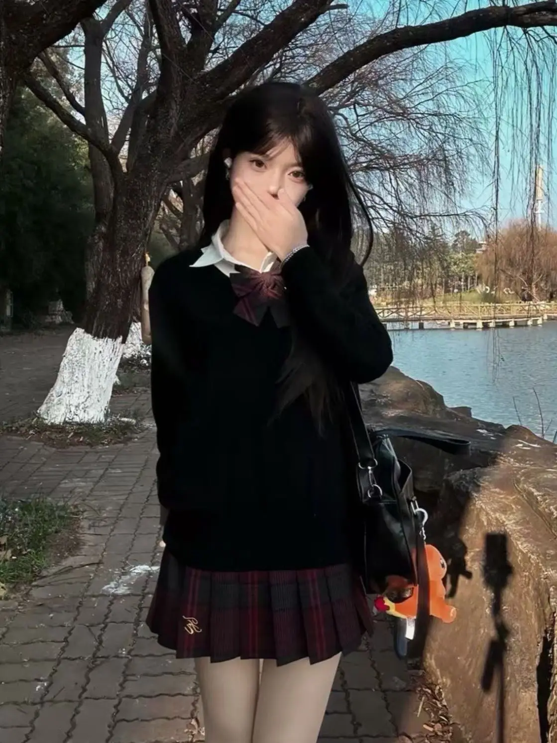 

Оригинальный вязаный свитер Bla Jk orm Long Sve Layering, женский топ для колледжа, ультра-короткая длина, осень-зима, выход...