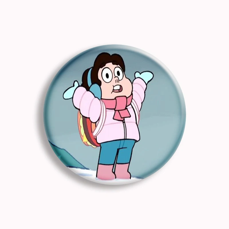 Steven Universe Button Pin Kawaii Anime Pink Lion Espinela Garnet Amatista Strawberry Field Brooch Bag Accessories Fans Gifts