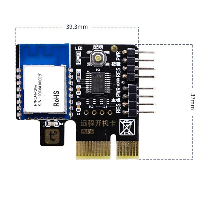 5x Tuya Wifi Computer Power Reset Switch PCIE-Karte für PC-Computer, App-Fernbedienung, Unterstützung Google Home, Mini-Karte