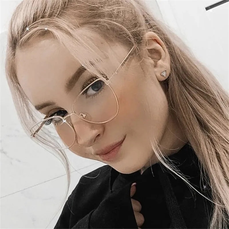 New Women Glasses Cat Eye Anti Blue Light Radiation Protection Eyeglasses Female Small Frame Eyewear Metal Girls Reading Glasses