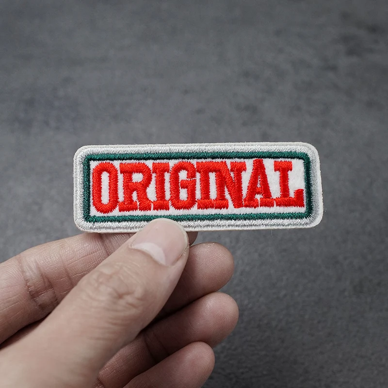 ORIGINAL (Size:2.5X6.9cm) DIY Cloth Badges Patch Embroidered Applique Sewing Clothes Stickers Apparel Accessories