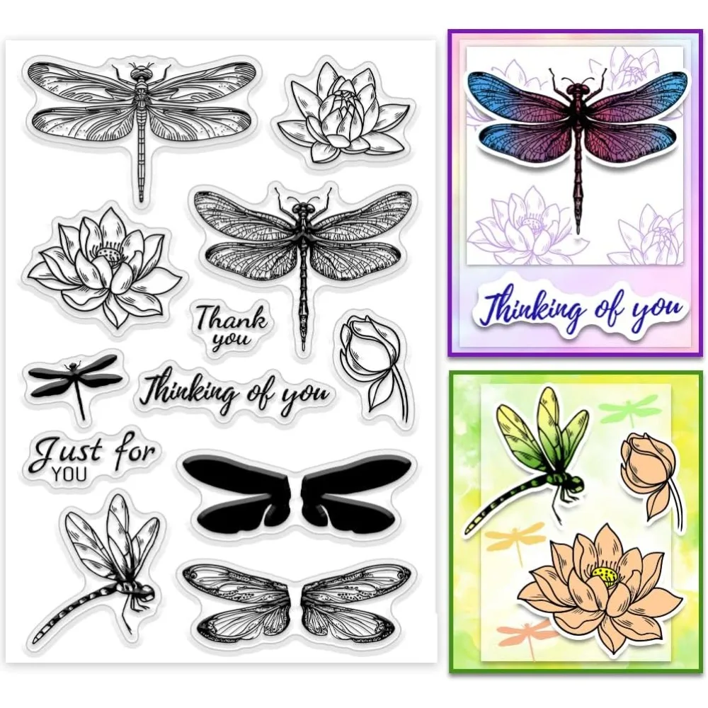 Klare PVC-Stempel mit Mondmotiv für DIY-Scrapbooking, Fotoalbum, dekorative Kartenherstellung, Libelle, 160 x 110 mm