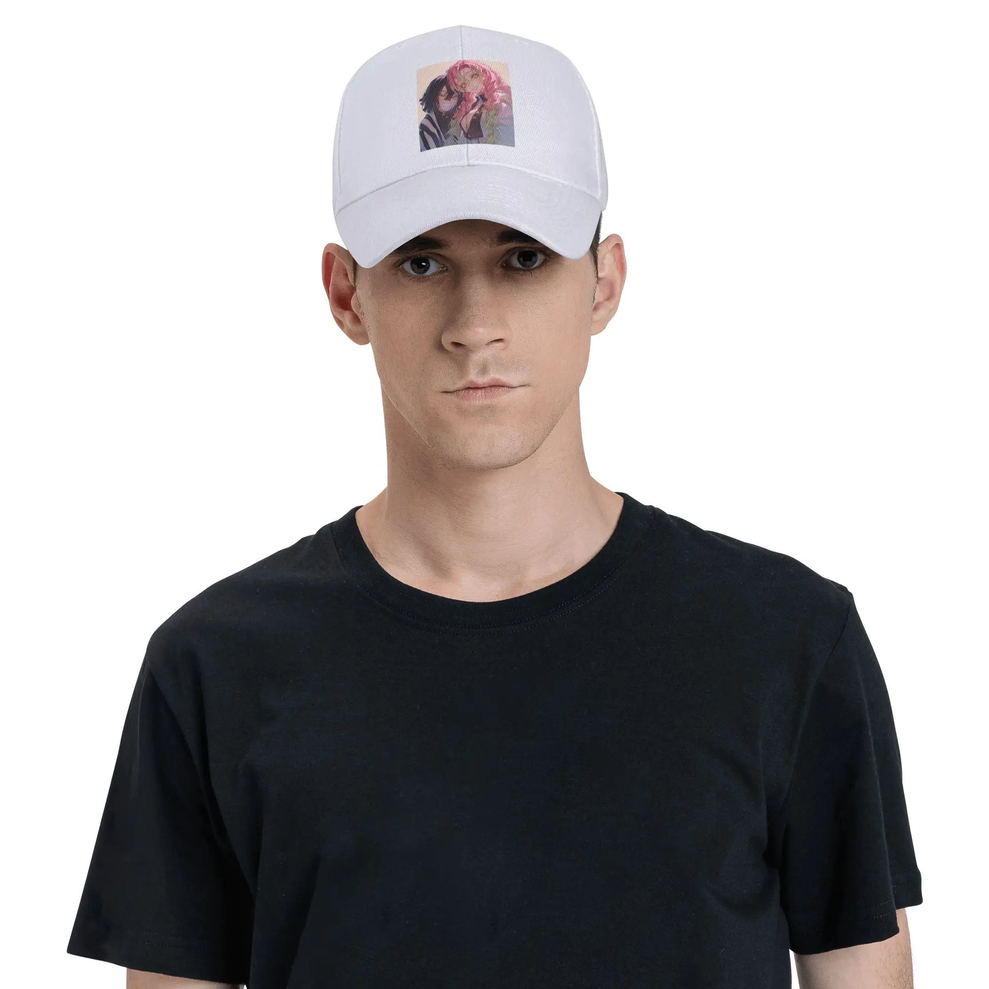 

Mitsuri Kanroji and Iguro Obanai Baseball Caps Snapback Fashion Baseball Hats Breathable Casual Casquette Outdoor Unisex