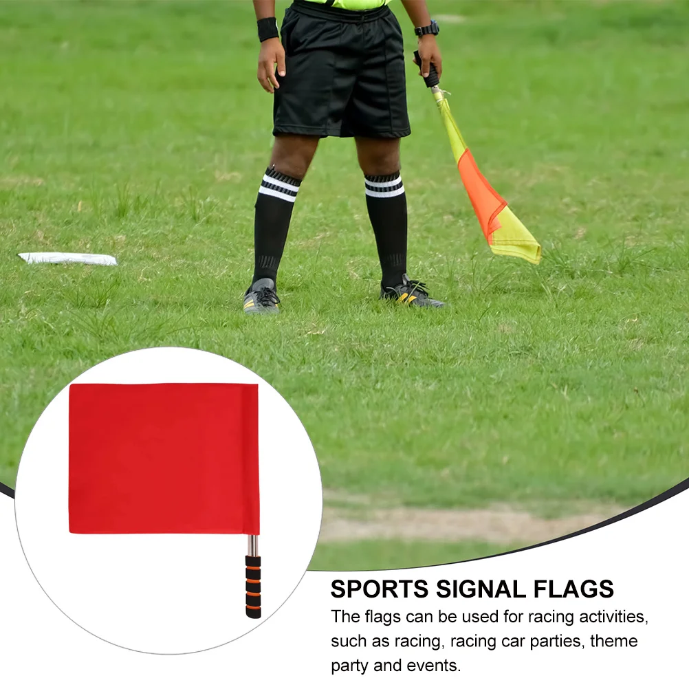 

3Pcs Sports Signal Flags Referee Warning Flags Red for Football Basketball Racing Traffic Safety Soccer Referee Flag