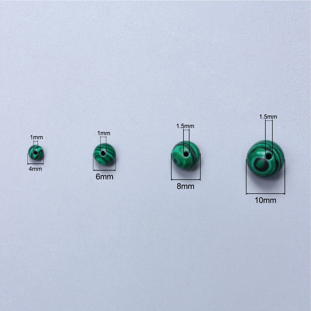 60-30 pz 4/6/8/10mm verde Malachite pietra preziosa pavone pietra naturale fai da te perline rotonde accessori per gioielli che fanno fascino